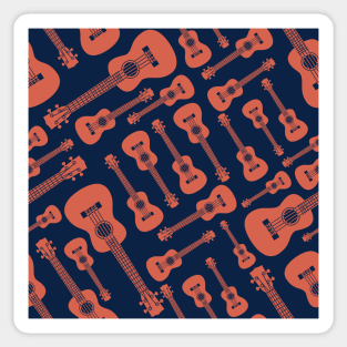 Ukulele Seamless Pattern Brown Sticker